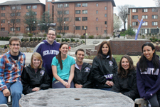 Nine University of Scranton students have been recognized as AmeriCorps Scholars in Service to Pennsylvania for the 2011-2012 academic year. Pictured, from left, are Robert Cermignano, Michelle Dougherty, Alyssa Thorley, Nora Henry, Michael Wiencek, Lori Moran, assistant director, Community Outreach Office, Kady Luchetti and Gina-Lou Desplantes. Absent from the photo are Kendrick Monestime and Timothy Plamondon.